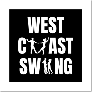 West Coast Swing Couple Dancer Design Posters and Art